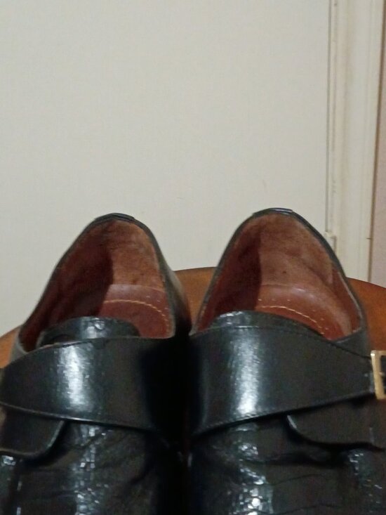 Belvedere Black Genuine Ostrich Leg Monk Strap Dress Shoes Size 12 main image 6